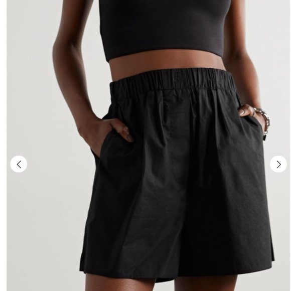 The Frankie Shop Pants - The Frankie Shop Lui Black Cotton Lightweight Shorts